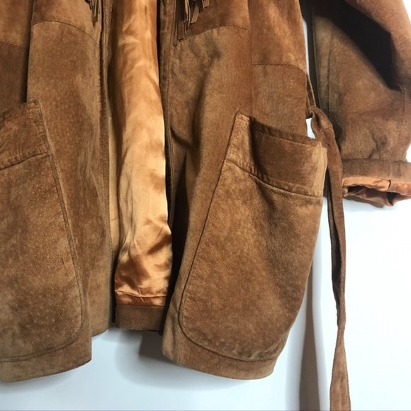 DANIER SUEDE TAN LEATHER JACKET SIZE XS